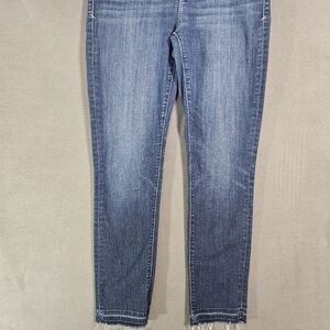 Anthropologie Pilcro Letterpress Womens Straight Blue Jeans High-Rise Frye SZ 29